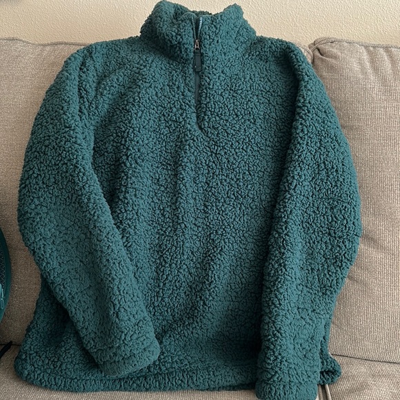 WOMEN'S OCEAN TEAL DOOR COUNTY WISCONSIN FIRESIDE FLEECE 1/4 ZIP